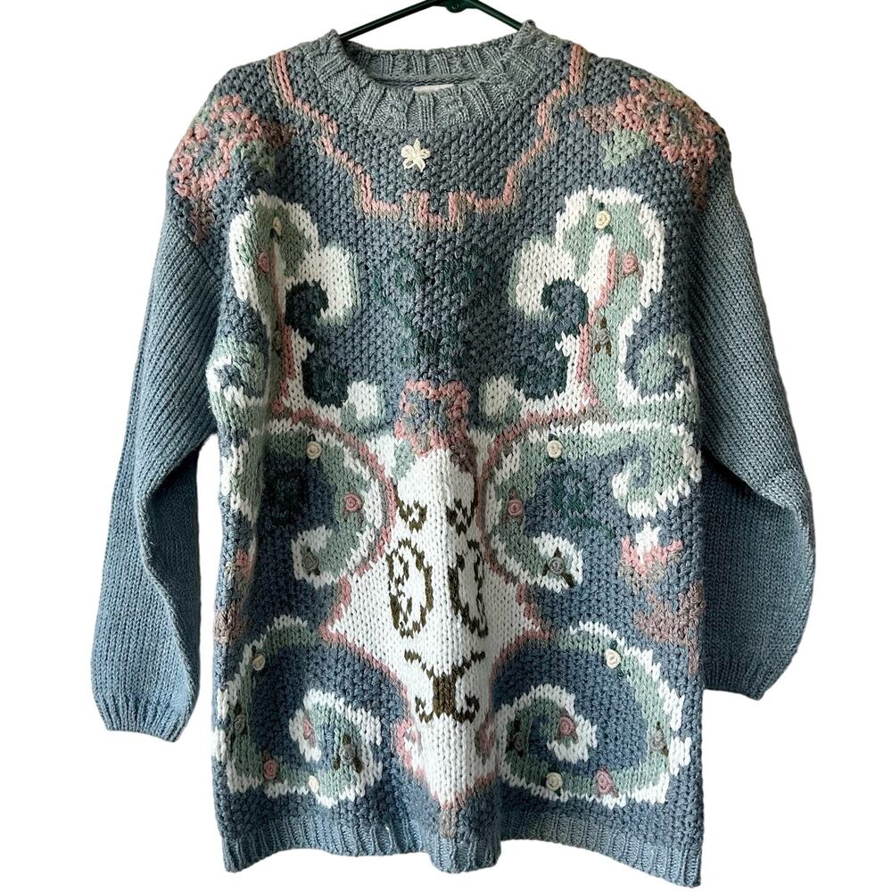 Vintage Classic Element Cottagecore Grandpa knit Sweater ugly sweater 80s 90s M